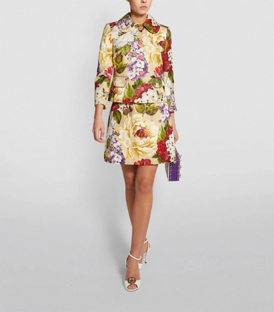 Shop Dolce & Gabbana Floral Brocade Skirt