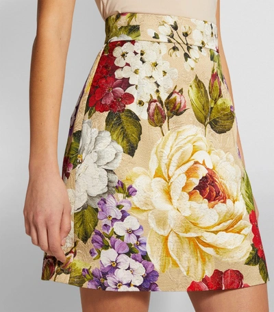 Shop Dolce & Gabbana Floral Brocade Skirt