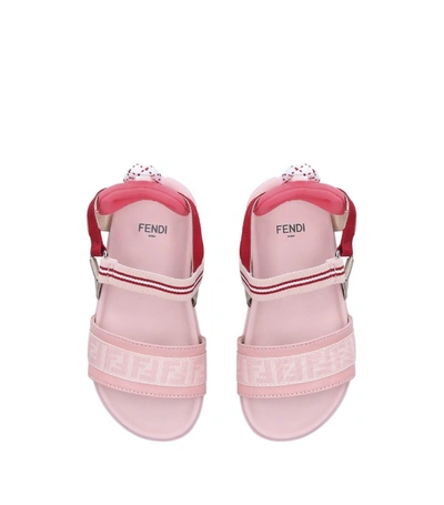 Shop Fendi Kids Leather Logo Sandals