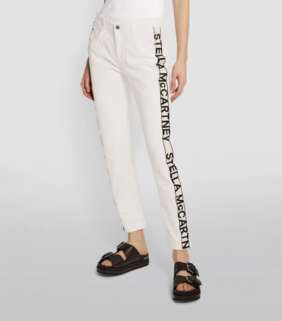 Shop Stella Mccartney Logo Tape Crop Jeans