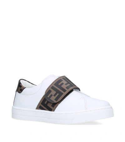 Shop Fendi Kids Ff Velcro Slip-on Sneakers