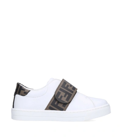 Shop Fendi Kids Ff Velcro Slip-on Sneakers