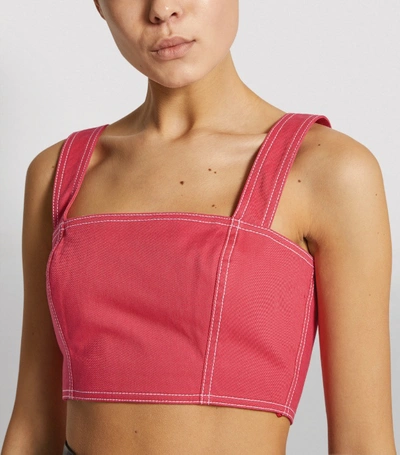 Shop Balmain Denim Bralette Top