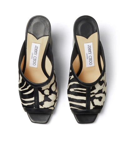 Shop Jimmy Choo Joud 85 Zebra Print Mules