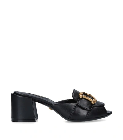 Shop Dolce & Gabbana Leather Barocco Mules 60