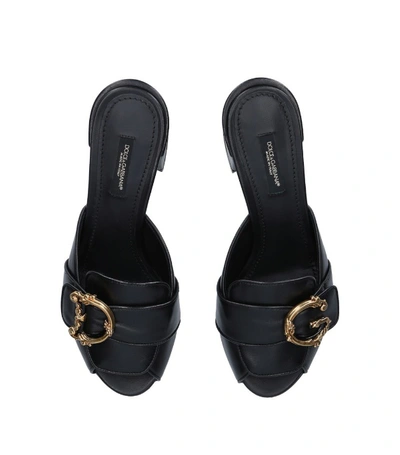 Shop Dolce & Gabbana Leather Barocco Mules 60