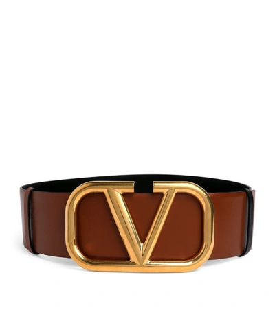 Shop Valentino Garavani Leather Vlogo Belt