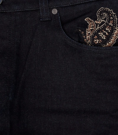 Shop Etro Embroidered Regular Jeans