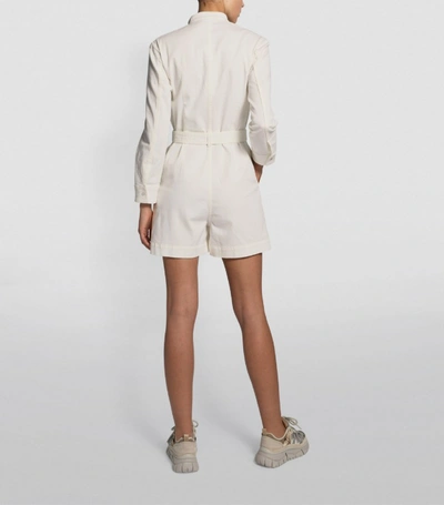 Shop Stella Mccartney Belted Denim Playsuit