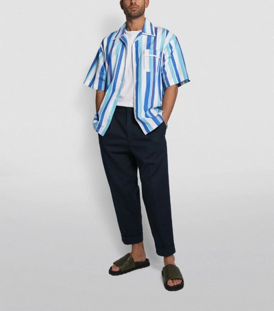 Shop Marni Stripe Bowling Shirt