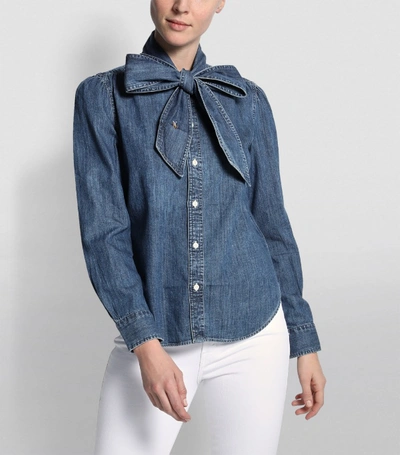 Ralph Lauren Tie-neck Denim Shirt | ModeSens