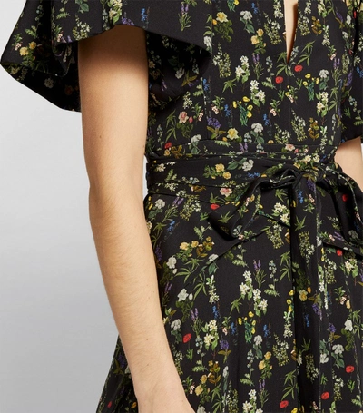 Shop Preen By Thornton Bregazzi Katarina Puff-sleeve Floral Midi Dress