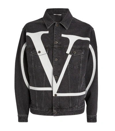 Shop Valentino Vlogo Denim Jacket