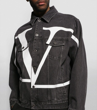 Shop Valentino Vlogo Denim Jacket