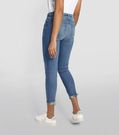 Shop Paige Hoxton Crop Torn Hem Jean In Blue