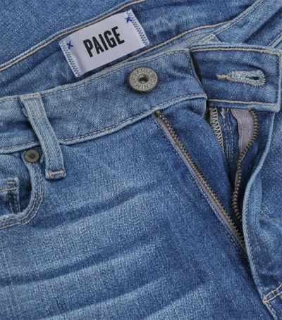 Shop Paige Hoxton Crop Torn Hem Jean In Blue