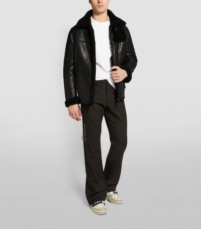 Shop Off-white Shearling Jacket