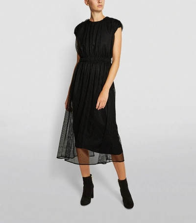 Shop Moncler Net Overlay Dress