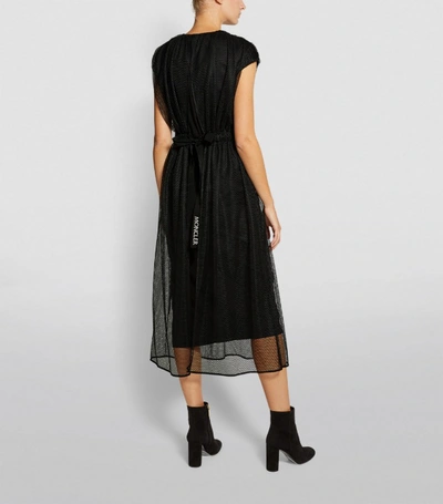 Shop Moncler Net Overlay Dress