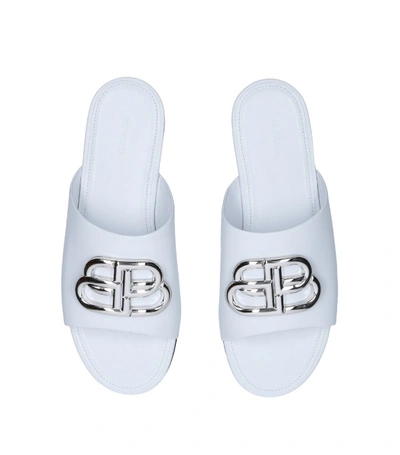 Shop Balenciaga Leather Oval Bb Sandals