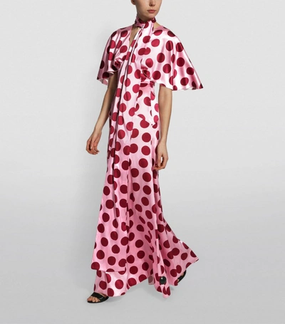 Shop Dolce & Gabbana Silk Polka-dot Maxi Dress