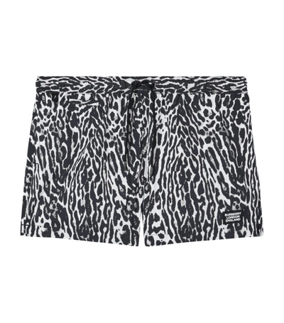 Shop Burberry Leopard Print Swim Shorts