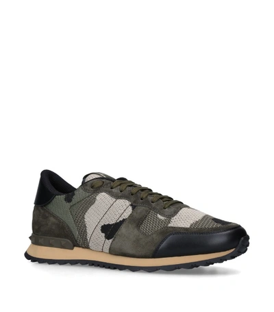 Shop Valentino Camouflage Sneakers In Green