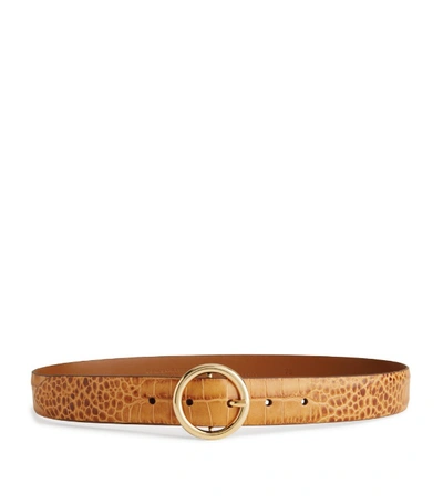 Shop Anderson's Leather Croc-embossed Circle Buckle Belt