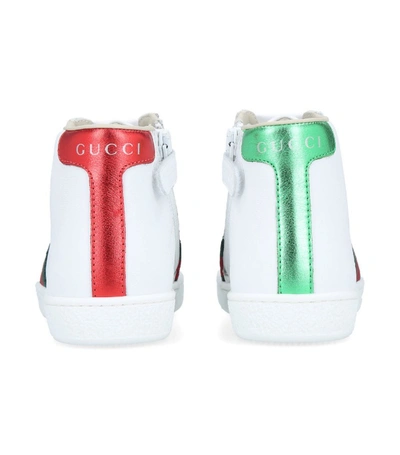 Shop Gucci Kids New Ace High-top Sneakers