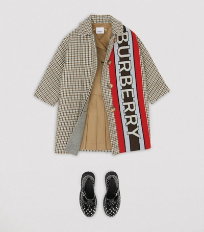 Shop Burberry Kids Logo Houndstooth Coat (3-12 Years)