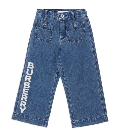 Shop Burberry Kids Logo Print Japanese Denim Jeans (3-12 Years)
