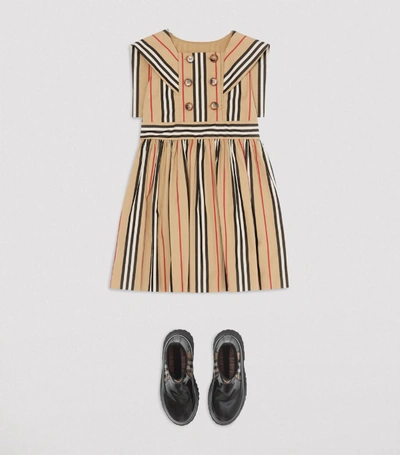 Shop Burberry Kids Icon Stripe Cotton Dress (3-12 Years)