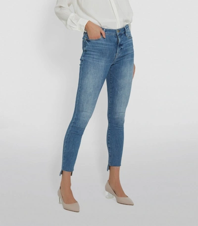 Shop Frame Le High Skinny Raw Stager Jean In Blue