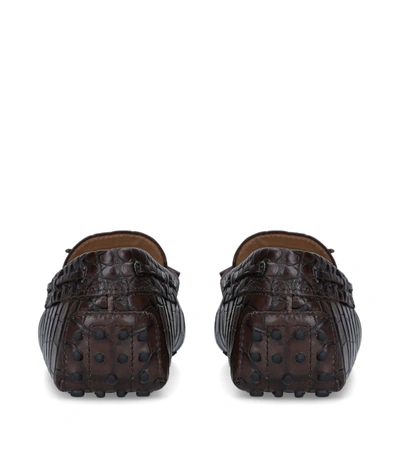 Shop Tod's Croc-embossed Gommino Driving Shoes