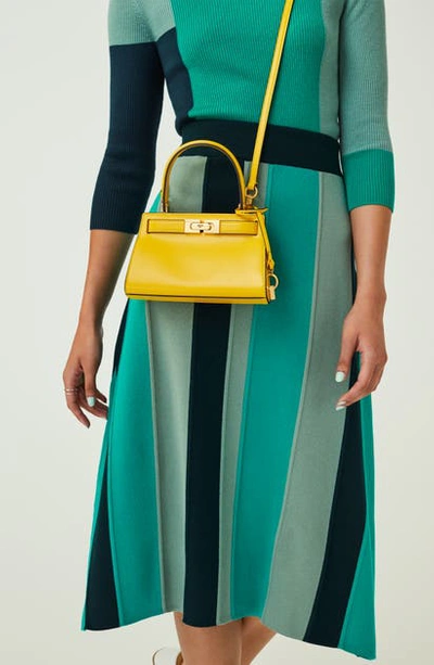 Tory Burch Mini Lee Radziwill Leather Bag In Electric Yellow | ModeSens