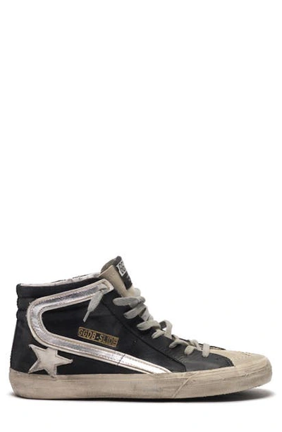 Shop Golden Goose Slide High Top Sneaker In Black Canvas/ White Star/ Camo