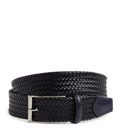 Shop Corneliani Woven Leather Belt