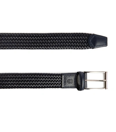 Shop Corneliani Woven Leather Belt