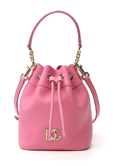 Shop Dolce & Gabbana Logo Bucket Bag In Pink
