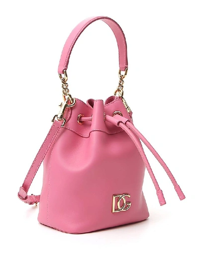 Shop Dolce & Gabbana Logo Bucket Bag In Pink