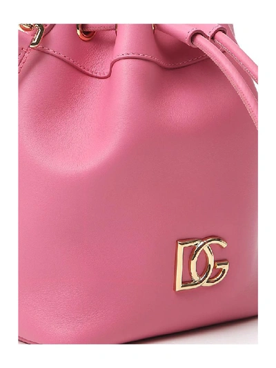 Shop Dolce & Gabbana Logo Bucket Bag In Pink