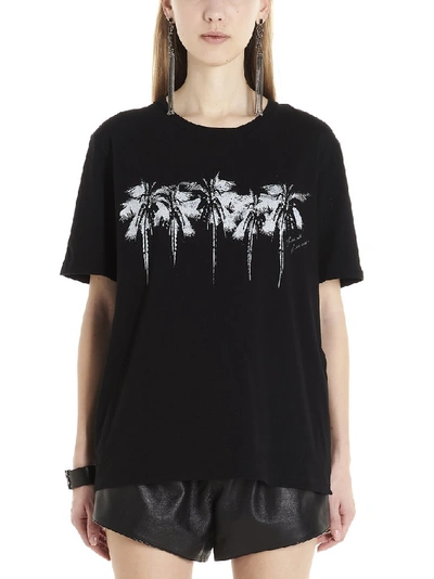 Highland vejr perle Saint Laurent Palm Tree Printed T-shirt In Black | ModeSens