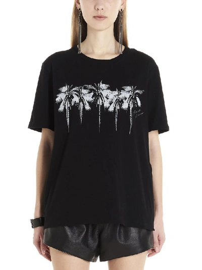 Shop Saint Laurent Palm Tree Print T In Black