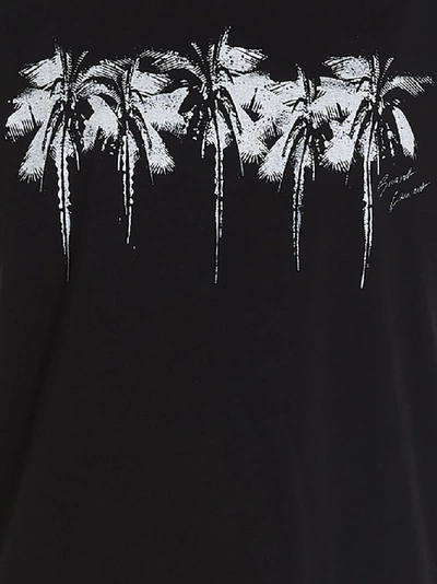 Shop Saint Laurent Palm Tree Print T In Black
