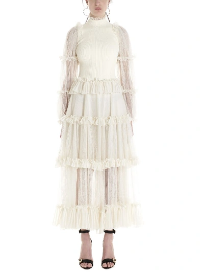 Shop Alexander Mcqueen Ruffled Dress In White