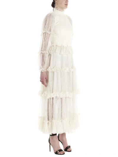 Shop Alexander Mcqueen Ruffled Dress In White