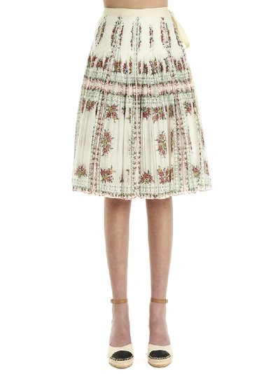 Shop Tory Burch Floral Print Pleated Skirt In Multi