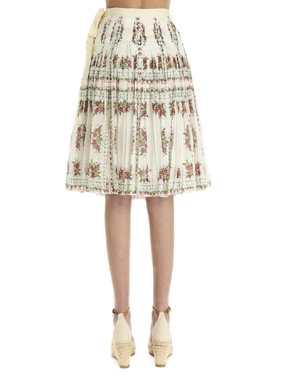 Shop Tory Burch Floral Print Pleated Skirt In Multi
