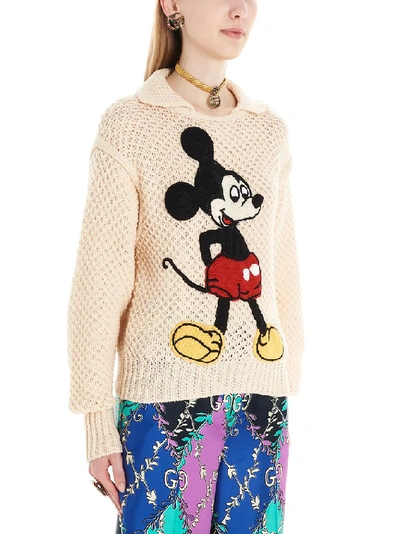 Gucci X Disney Embroidered Mickey Mouse Jumper In White | ModeSens
