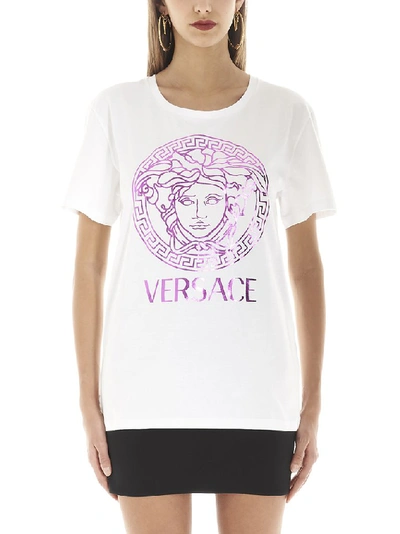 Shop Versace Medusa Print T In White